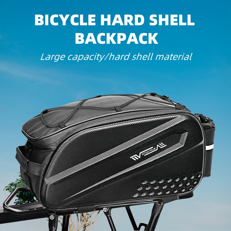 Cycling Gear Storage Rack - 自転車バッグ、ハードシェルリアシートバッグ、マウンテンバイクパニア、サイクリングアクセサリー10L多機能自転車リアシートバッグ、自転車荷物ラック、荷物ボックス、貨物旅行バッグ、ハンドバッグ、ショルダーバッグ