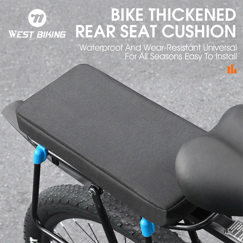 Cycling Gear Storage Rack - WEST BIKING 自転車ソフトリアラックシートクッション子供のための取り外し可能な洗えるサイクリング快適な後部座席マット MTB 部品