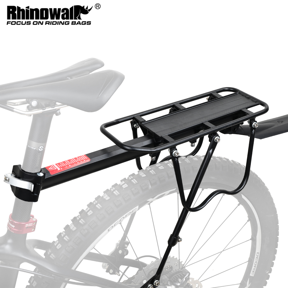 Cycling Gear Storage Rack - Rhinowalk-取り付けツール付き自転車ラゲッジキャリア、シートポストバッグホルダー、カーゴリアラック、20〜29インチ自転車用シェルフ
