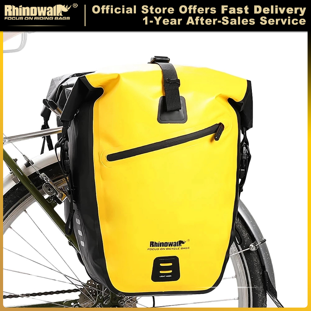 Cycling Gear Storage Rack - Rhinowalk 防水バイクバッグ 20L/27L 旅行用サイクリングバッグ バスケット 自転車リアラック