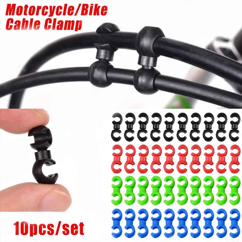Cycling Gear Parts - S-style-マウンテンバイク,ロードバイク,サイクリング,交換部品用のブレーキケーブルクリップ10ピース/セット