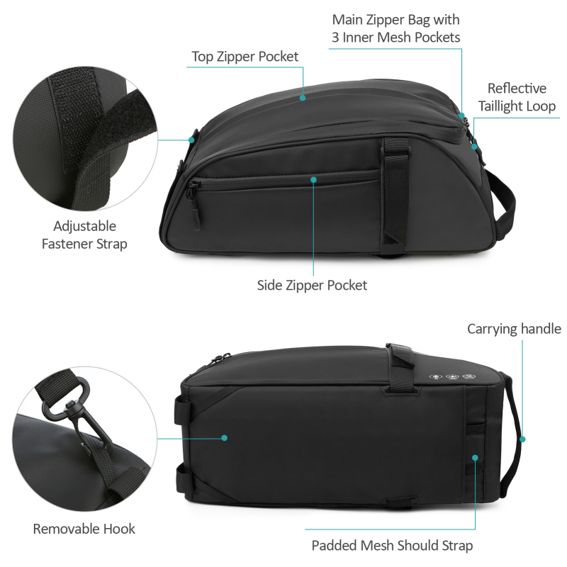 反射マウンテン自転車シートバッグ防水自転車リアラックバッグ自 - Cycling Gear Storage Rack のレビューと価格