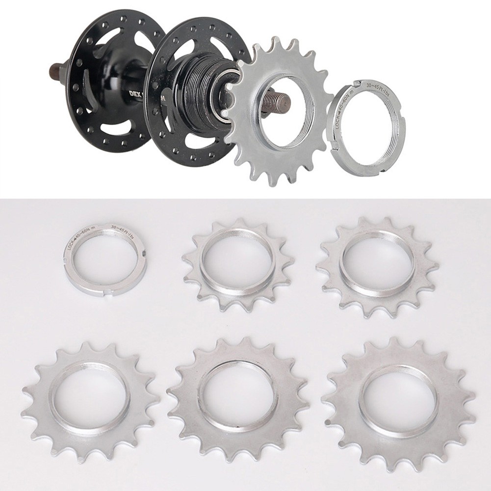 トラックサイクリング用固定ギアコグとロックリングセット、スチ - Cycling Gear Hub のレビューと価格