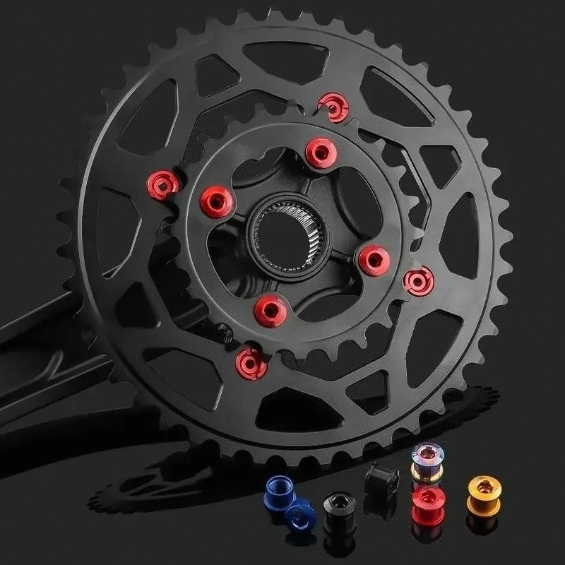 チェーンリングボルトアルミシングルダブルチェーンリングネジマ - Cycling Gear Parts のレビューと価格