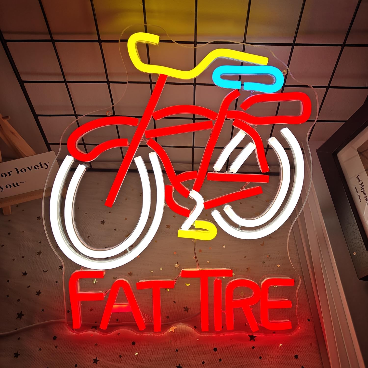 ファットタイヤバイクLEDネオンサインUSB調光式ウォールラ - Cycling Gear Store のレビューと価格