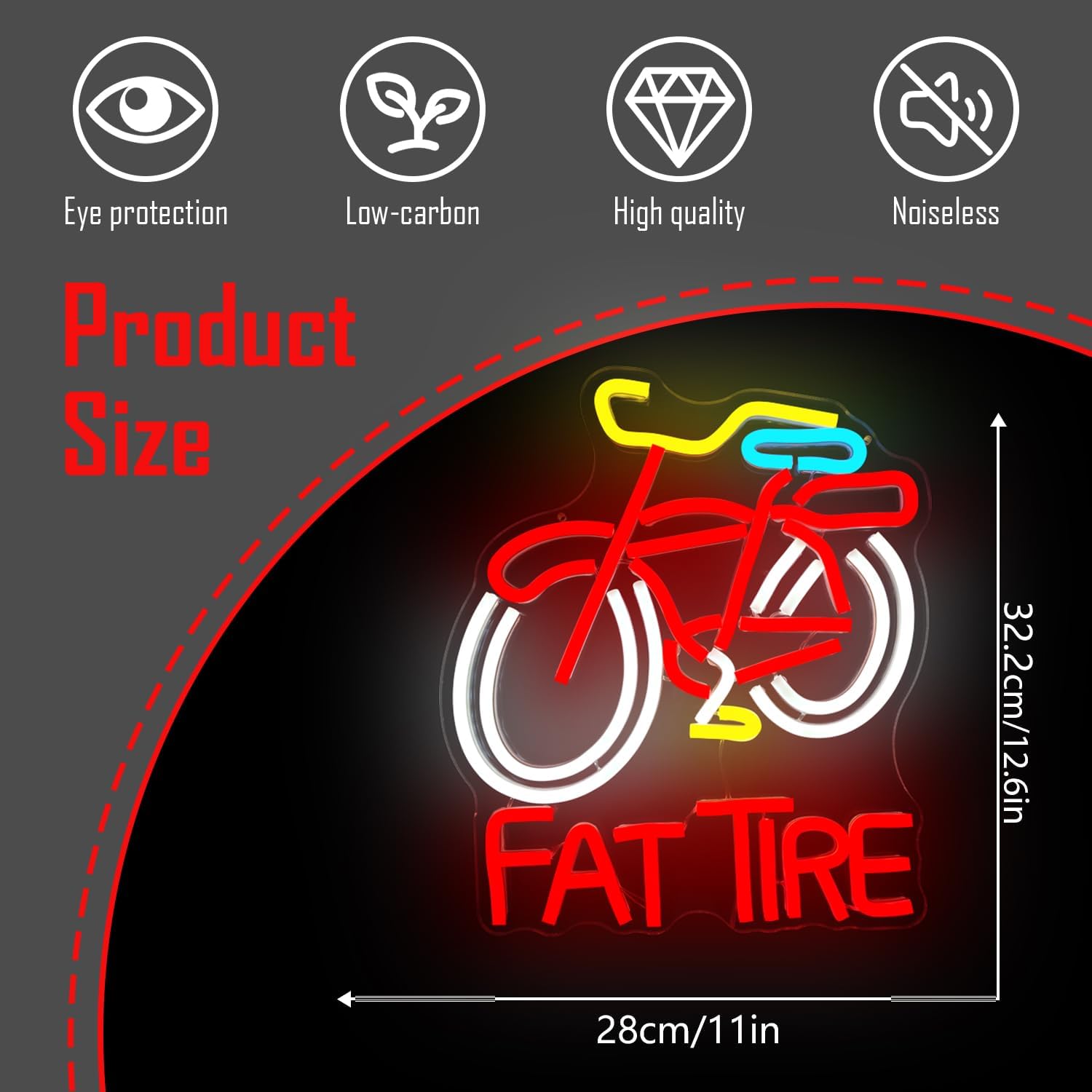 ファットタイヤバイクLEDネオンサインUSB調光式ウォールラ - Cycling Gear Store のレビューと価格