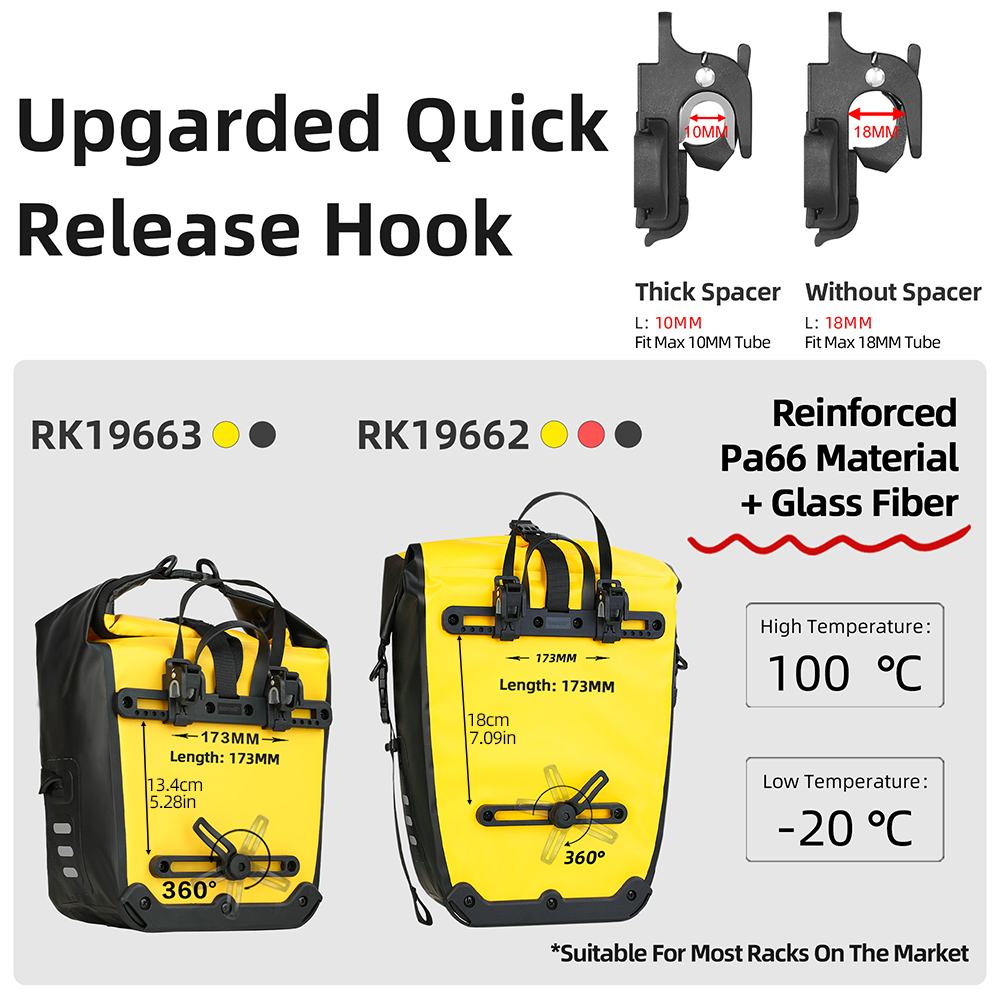 Rhinowalk 防水バイクバッグ 20L/27L 旅行用 - Cycling Gear Storage Rack のレビューと価格