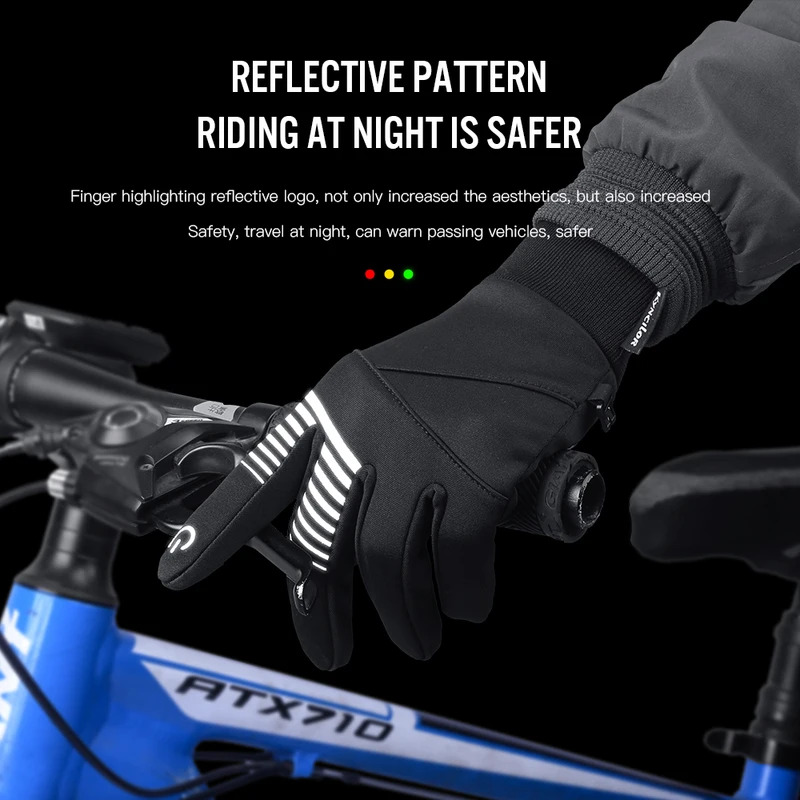 冬用サイクリンググローブ男性用女性用暖かい防水タッチスクリー - Cycling Gear For Men のレビューと価格